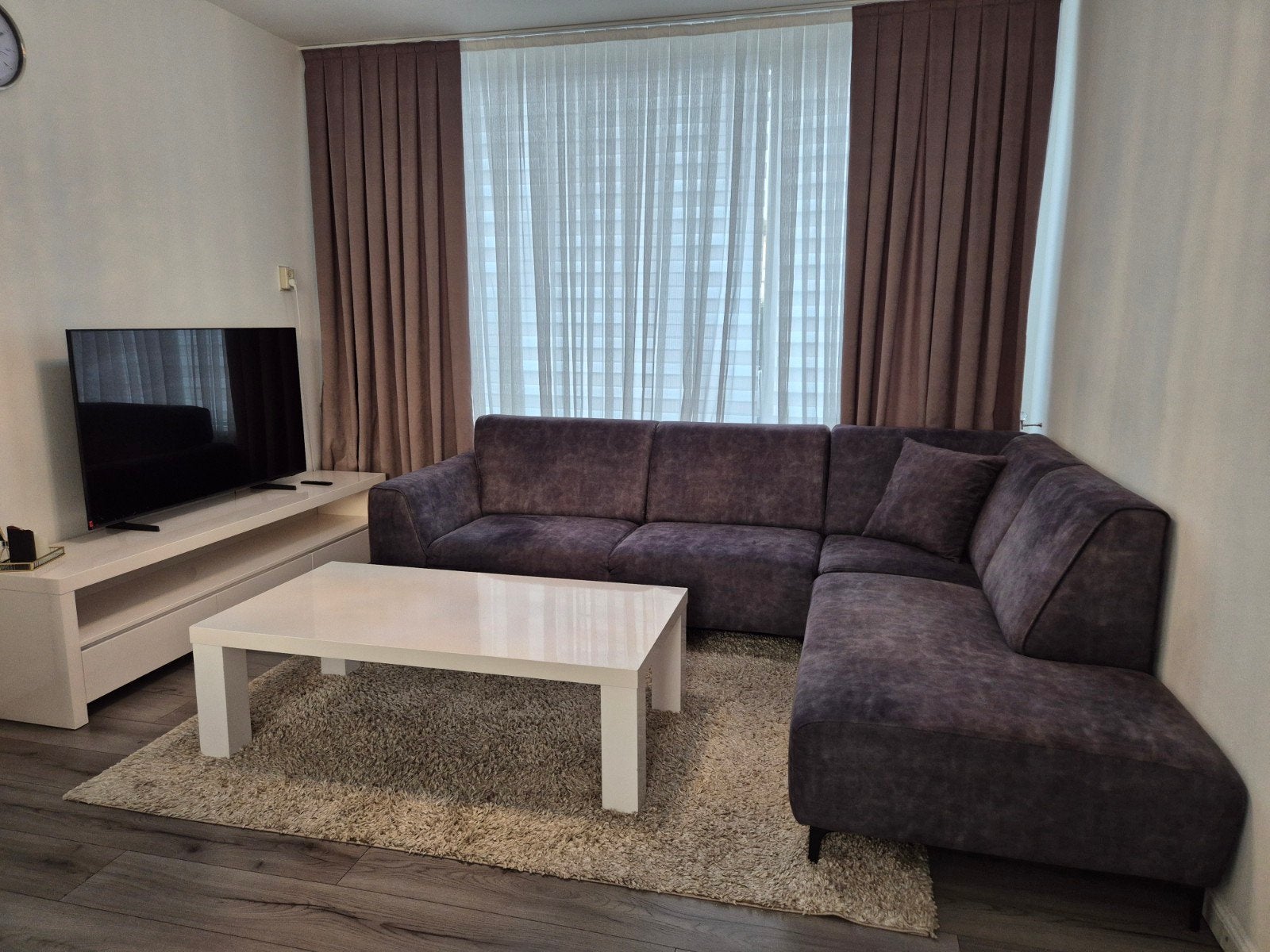 Antraciet Hoekbank, Huis en Inrichting, Ophalen, 250 tot 300 cm, Gebruikt, Hoekbank