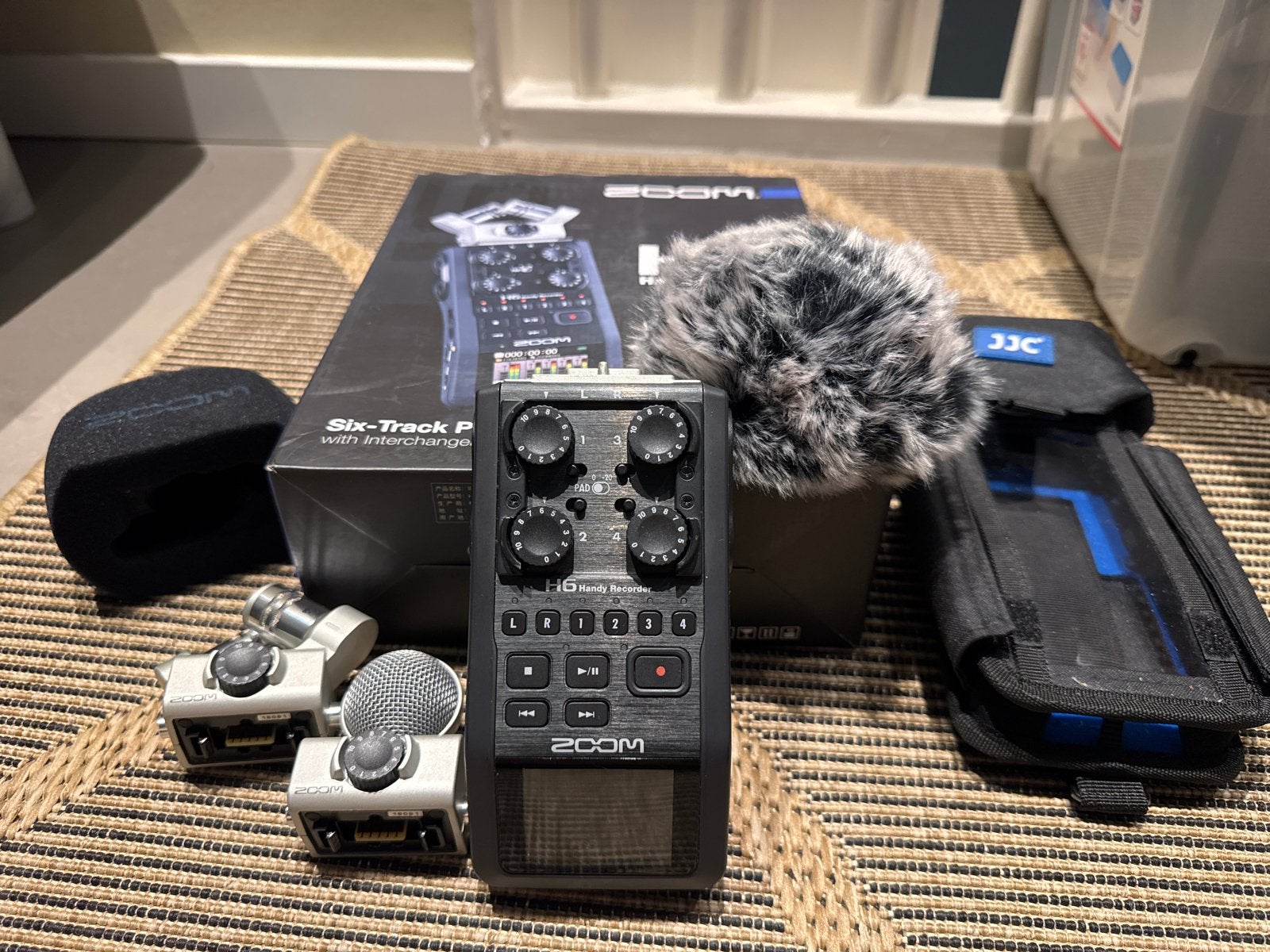 Zoom H6 Handy Recorder + MSH-6 + Deadcat + Beschermhoes, Ophalen of Verzenden, Zo goed als nieuw, Audio
