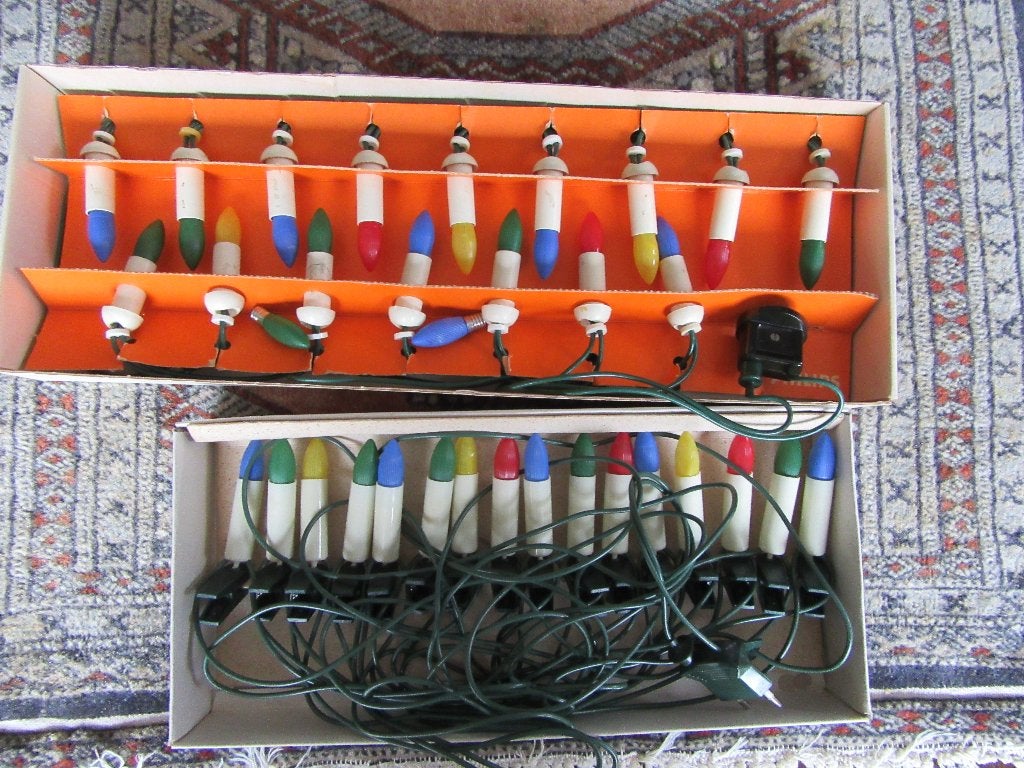 Oude gekleurde kerstverlichting, Diversen, Ophalen of Verzenden, Gebruikt