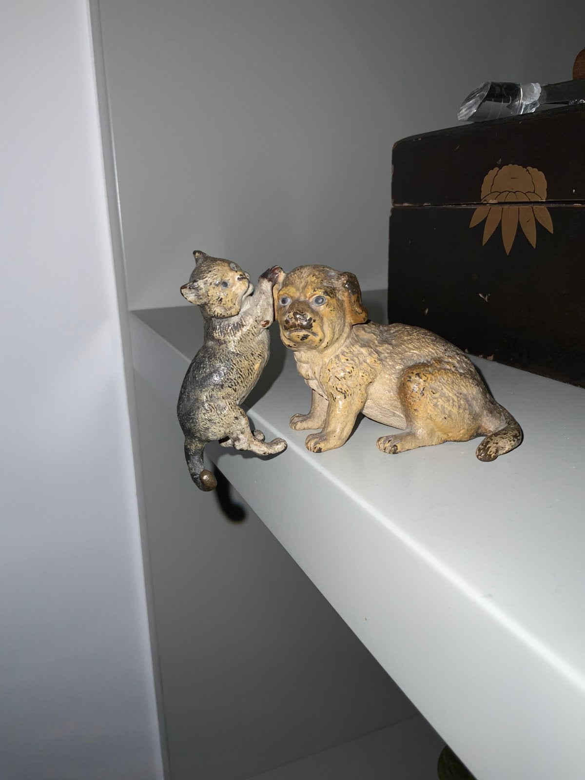 Antiek Weens Brons Franz Bergmann Kantenreiter Hond & Kat, Ophalen of Verzenden, Zo goed als nieuw, Dier