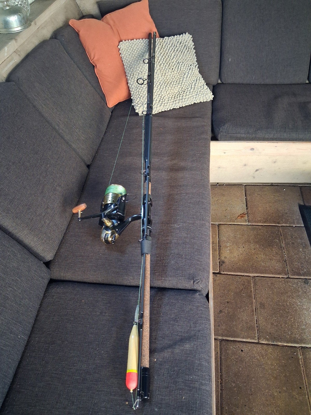Te koop meerval hengel met molen, Watersport en Boten, Ophalen, Zo goed als nieuw, Molen