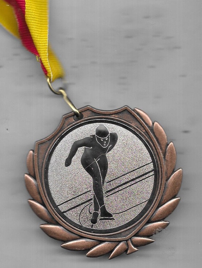 SCHAATS MEDAILLE MET LINT, Postzegels en Munten, Penningen en Medailles, Ophalen of Verzenden, Overige materialen, Nederland