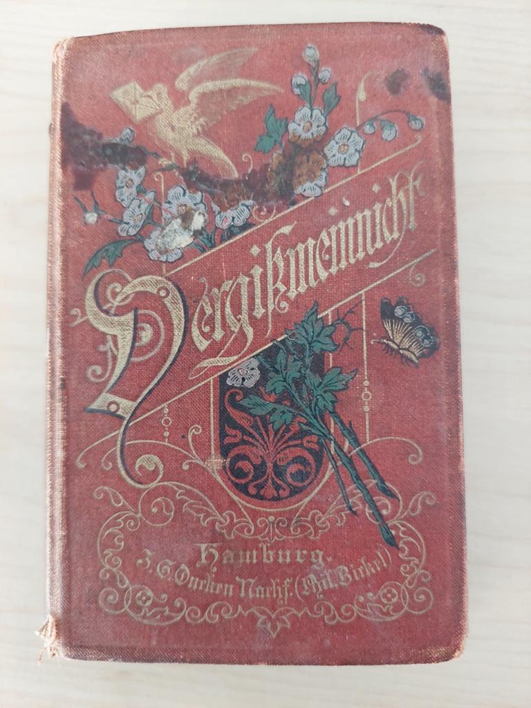 Antiek boekje 'Vergissmeinnicht' - Hamburg, Antiek en Kunst, Ophalen of Verzenden, Onbekend