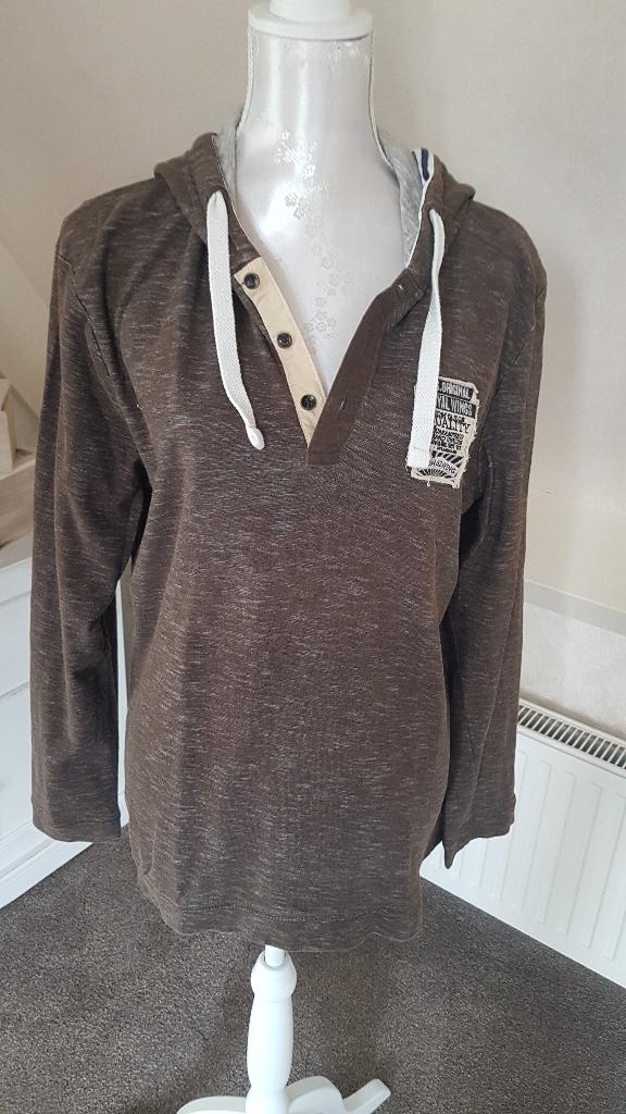 Tom Tailor bruin shirt maat XXL met capuchon, Kleding | Heren, Truien en Vesten, Bruin, Ophalen of Verzenden, Zo goed als nieuw