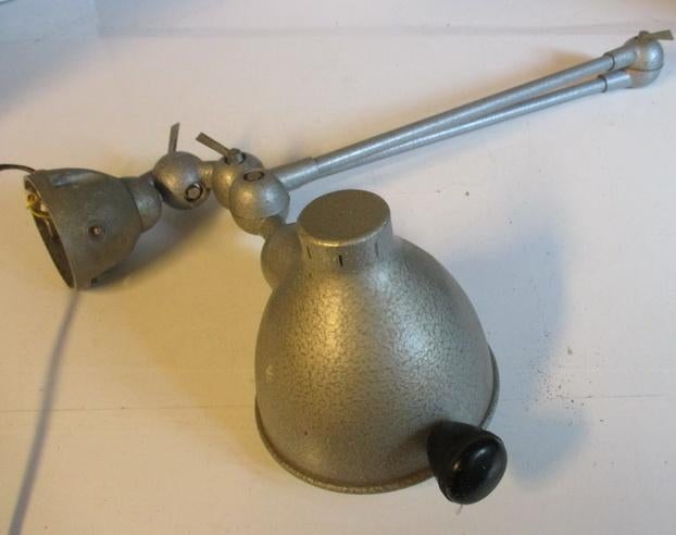 oude industriele atelierlamp Jielde atelier grijs, Verzenden