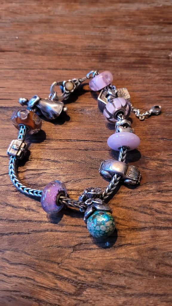 Trollbeads foxtail armband., Ophalen, Zo goed als nieuw, Trollbeads, 4 bedels of meer