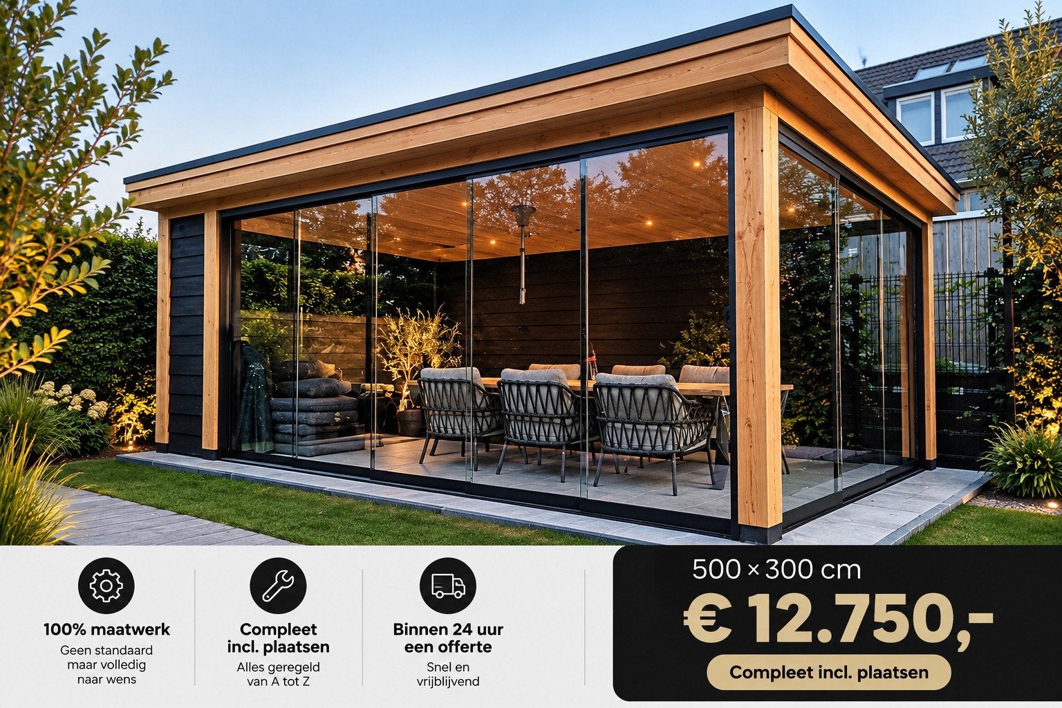 Luxe Tuinkamer/Veranda op maat, Ophalen of Verzenden, Nieuw, Veranda