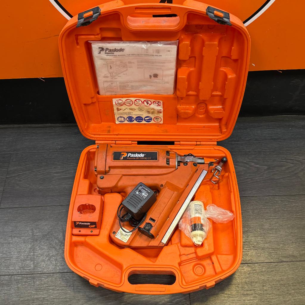 Paslode Impulse IM350/90 CT Spijkerpistool | Compleet, Doe-het-zelf en Verbouw, Gereedschap | Handgereedschap, Ophalen, Gebruikt