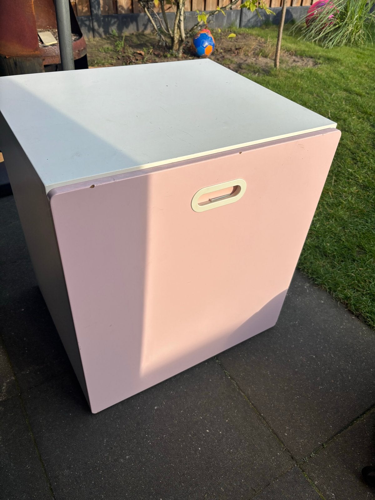 Ikea Stuva speelgoedkist / opbergmeubel roze wit met lade, Ophalen, Gebruikt