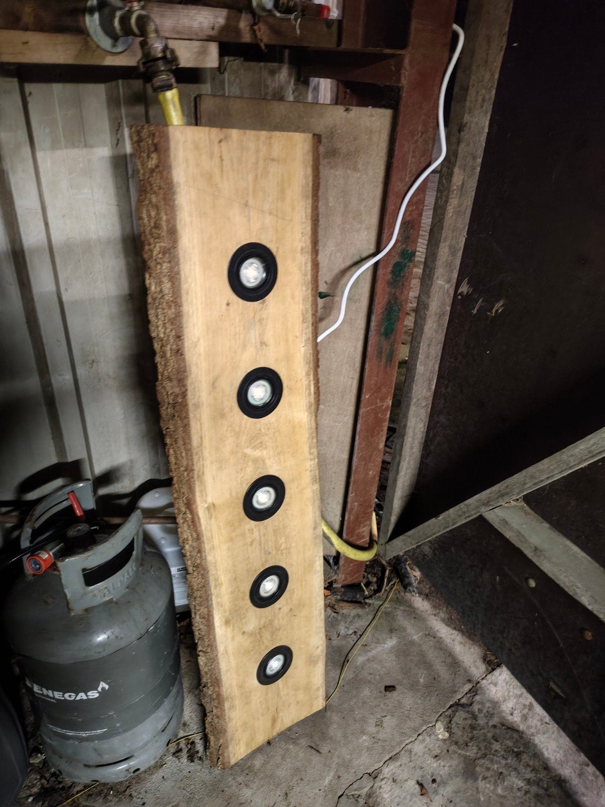 Eiken houten plank met spotjes - Diverse maten, Ophalen, Nieuw, Landelijk, Dimbaar