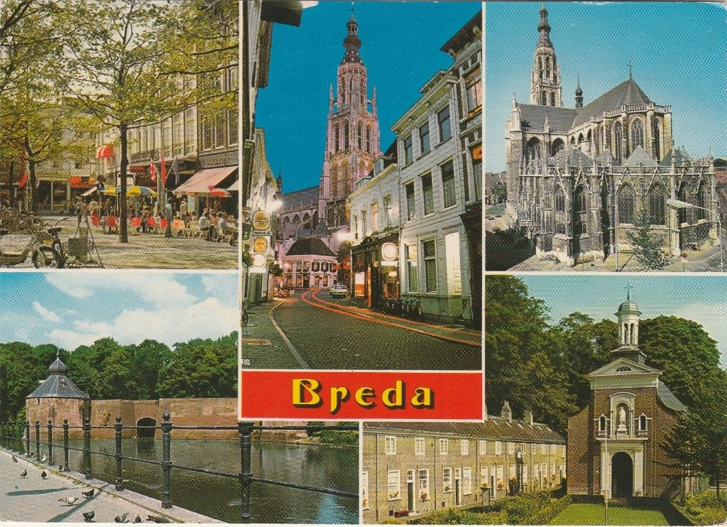 BREDA Terras Spanjaardsgat Kerk Begijnhof, Verzenden, 1960 tot 1980, Gelopen, Noord-Brabant