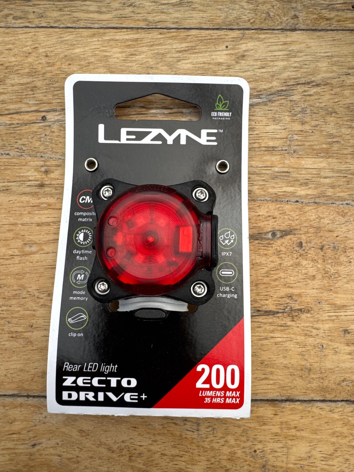 Lezyne Zecto Drive+ 200 Achterlicht USB-C Oplaadbaar, Ophalen, Achterlicht, Nieuw, Oplaadbaar