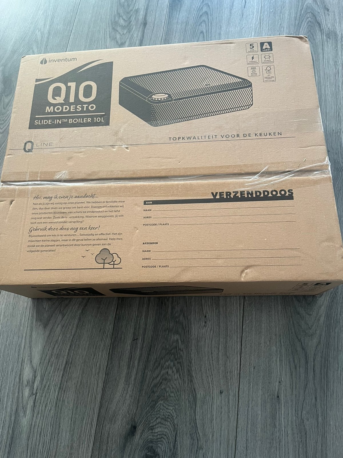 Nieuwe Inventum Q10 plintboiler met aansluitset, Ophalen, Nieuw