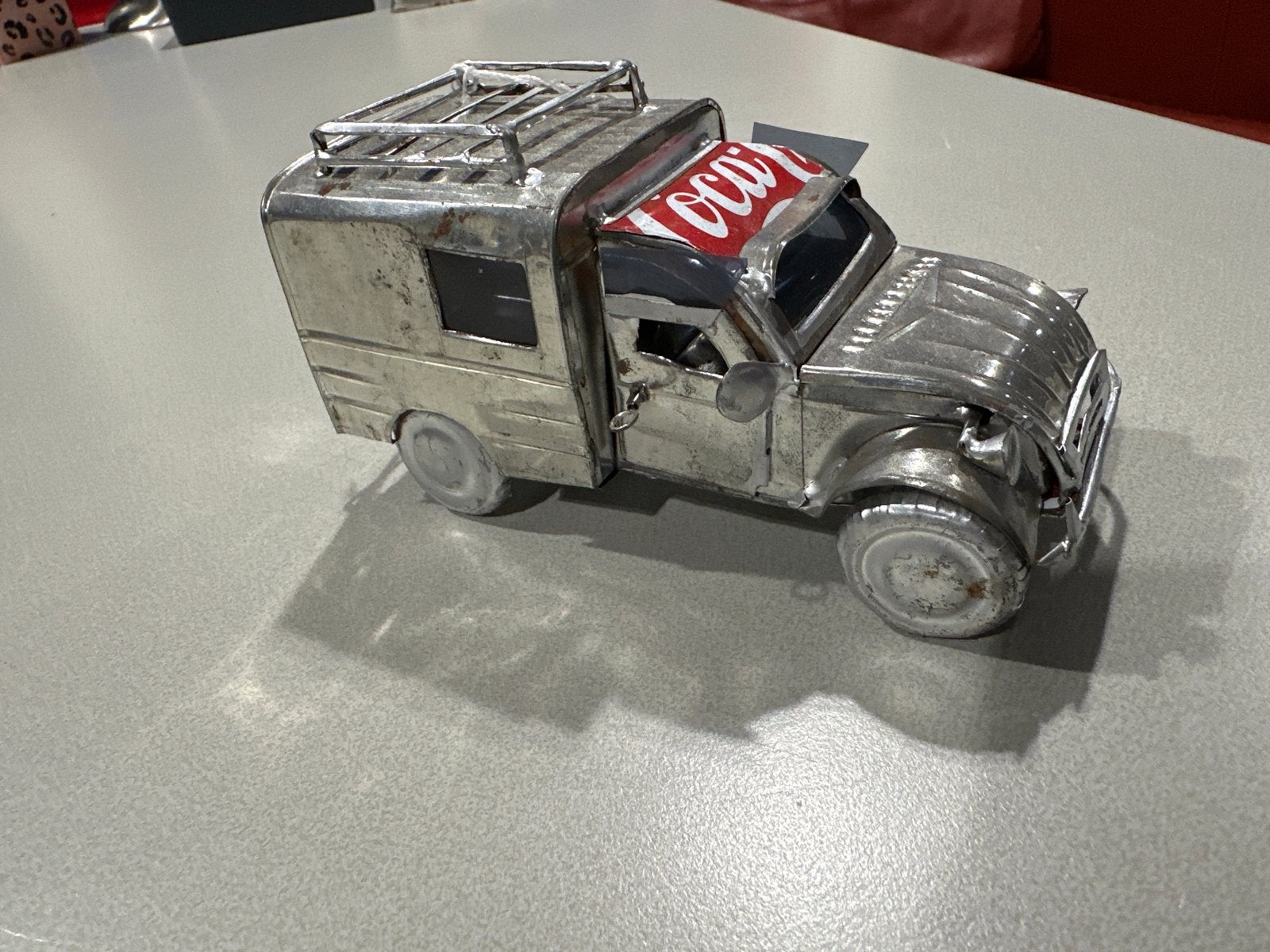 Unieke 2CV bestelwagen van blik - Handgemaakt model, Ophalen of Verzenden, Gebruikt, Auto's