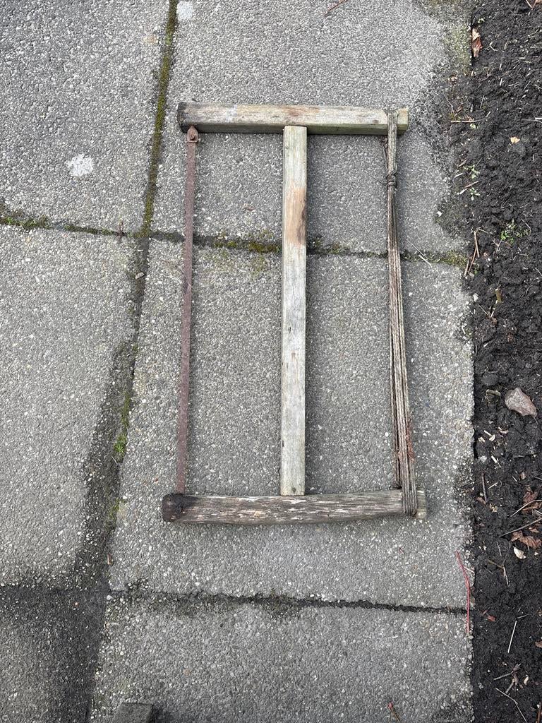 Oude handzaag / kapzaag, decoratief, Ophalen, Gebruikt