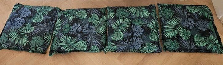 4 Nieuwe Vierkante tuinkussens met Tropische Print, Ophalen, Nieuw