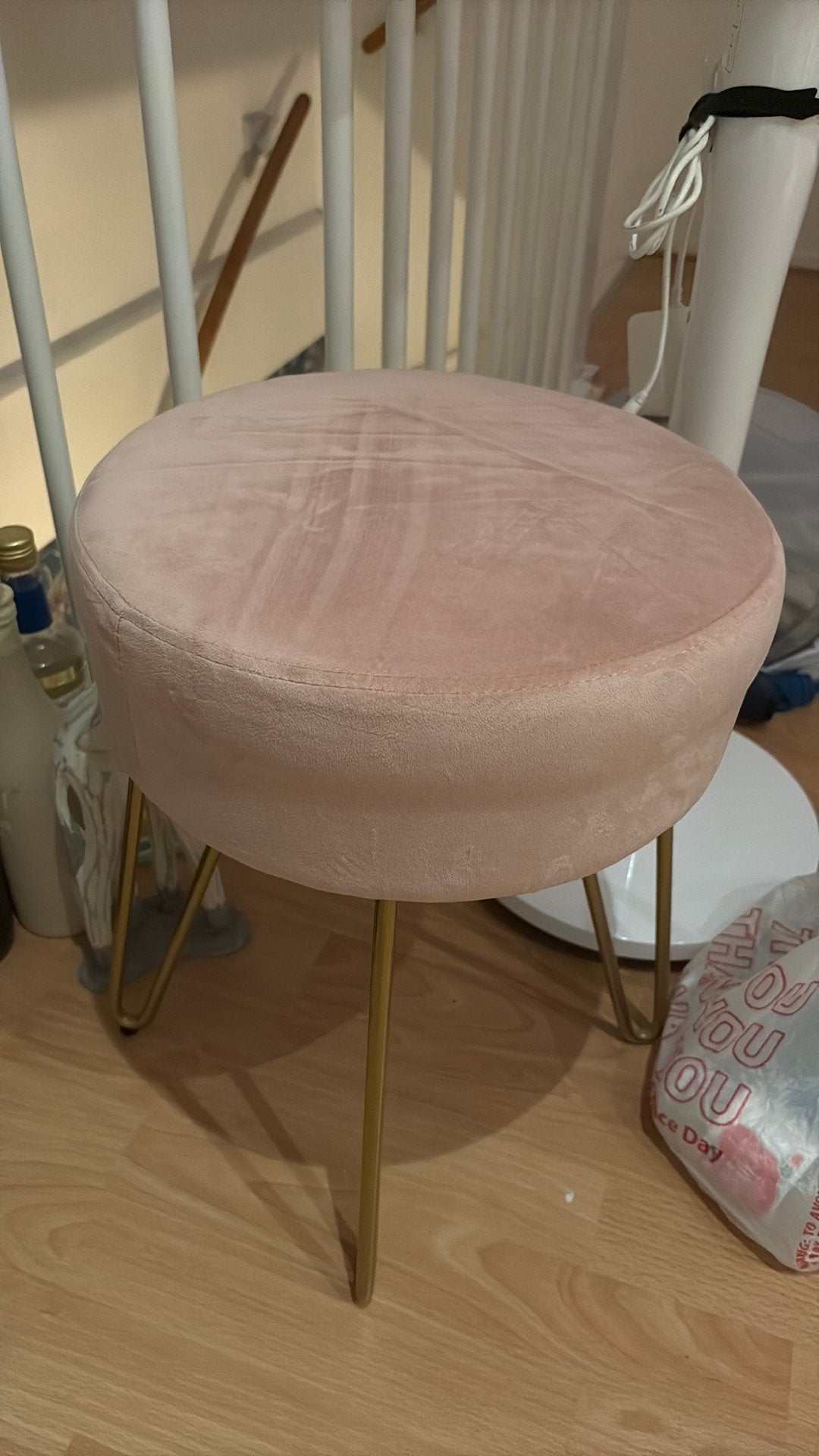 Roze velvet krukje, Ophalen, Zo goed als nieuw, Rond