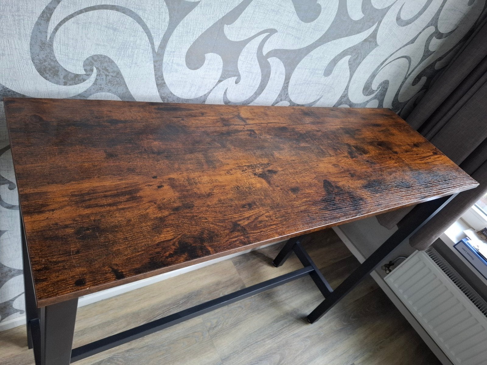 Parya Home - Bartafel - Metaal/Spaanplaat - zwart/bruin, Huis en Inrichting, Tafels | Eettafels, 100 tot 150 cm, Zo goed als nieuw