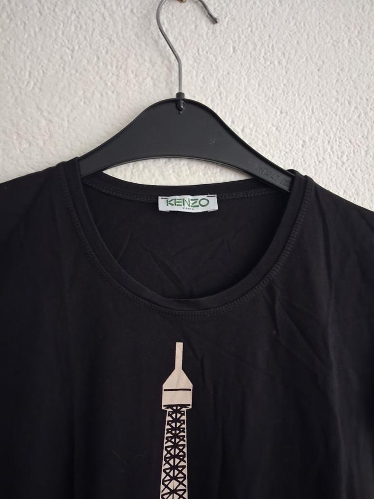 Kenzo Paris T-shirt met Eiffeltoren print Maat M, Kleding | Dames, Maat 38/40 (M), Kenzo, Zwart, Ophalen of Verzenden