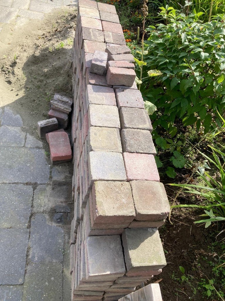 Gratis op te halen - Koppelstones 14x14cm bestrating, Ophalen, Gebruikt, Klinkers, 5 tot 10 m²