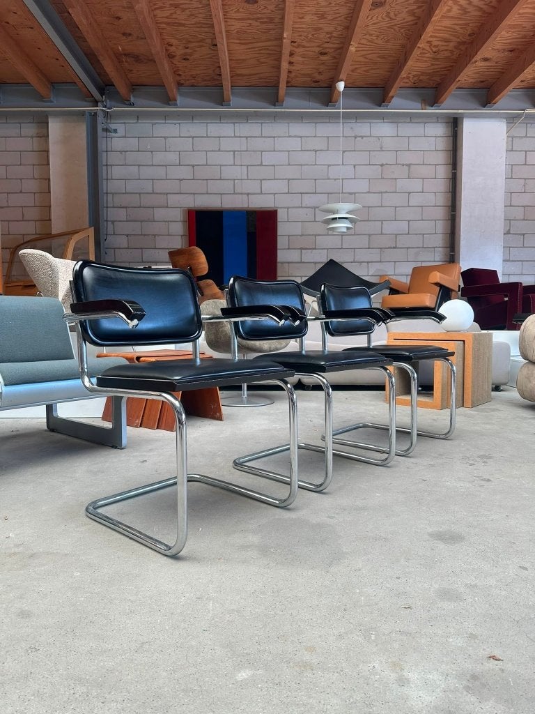 Fasem B32 Cesca chairs (set van 4), Huis en Inrichting, Ophalen, Gebruikt, Zwart, Vintage