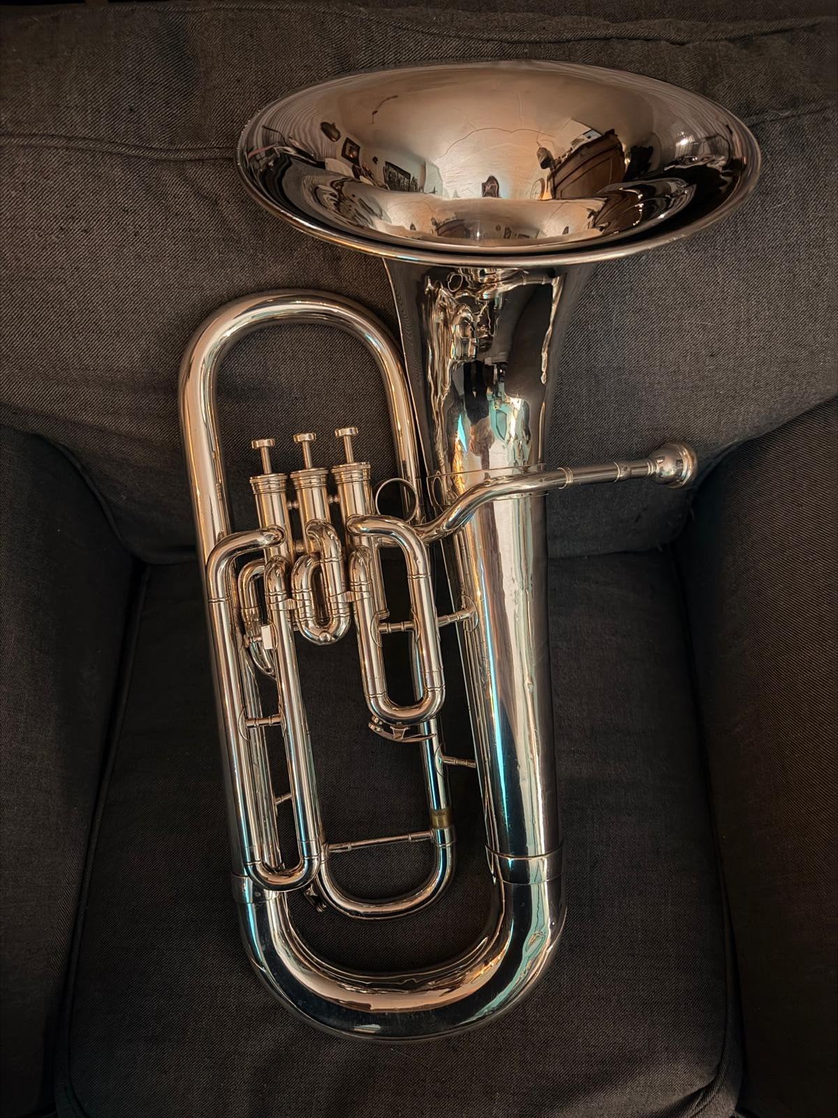 Besson frondbell Euphonium (3 ventielen), Ophalen of Verzenden, Gebruikt, Koperblazer