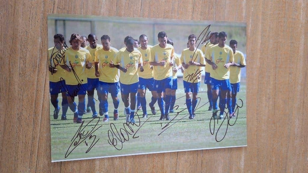 Foto 20x30cm met handtekening; Alex / Maicon # Brazilie, Ophalen of Verzenden, Nieuw, Buitenlandse clubs, Overige typen