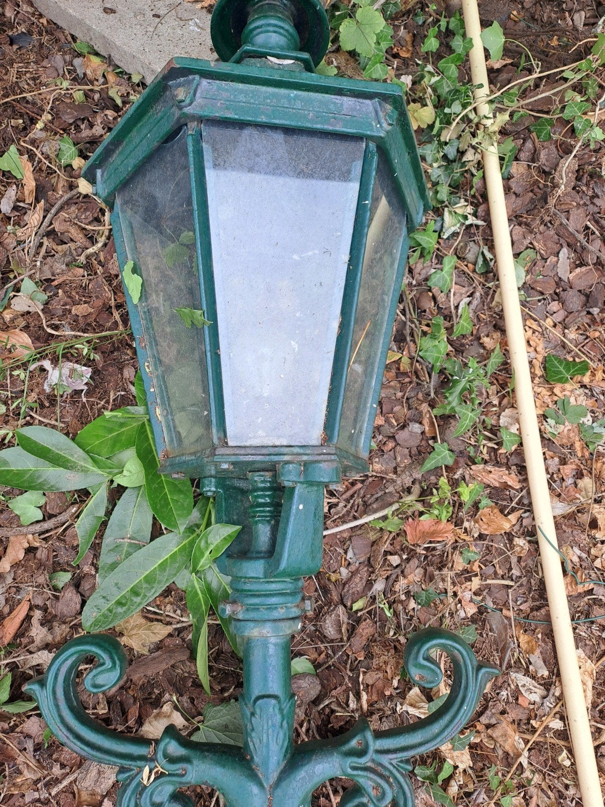 Lantaarnpaal gietijzer brocante, Tuin en Terras, Buitenverlichting, Ophalen, Gebruikt, Staande lamp, Netvoeding