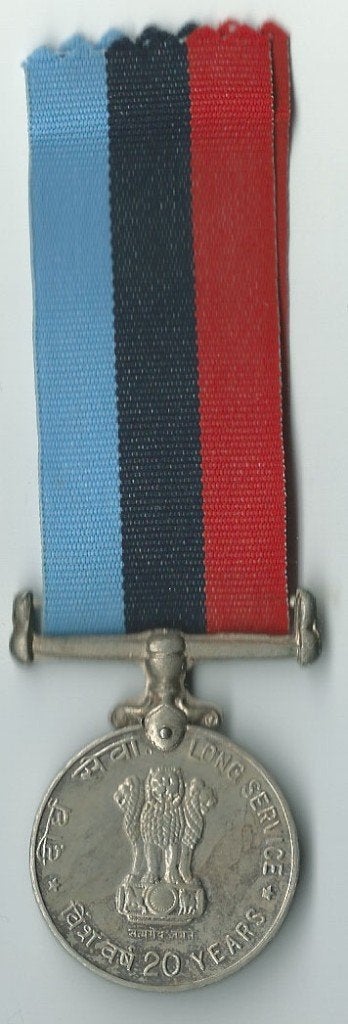 INDIA 1971 20 YEARS LONG SERVICE MEDAL, Named, Verzamelen, Verzenden, Landmacht, Azië, Lintje, Medaille of Wings