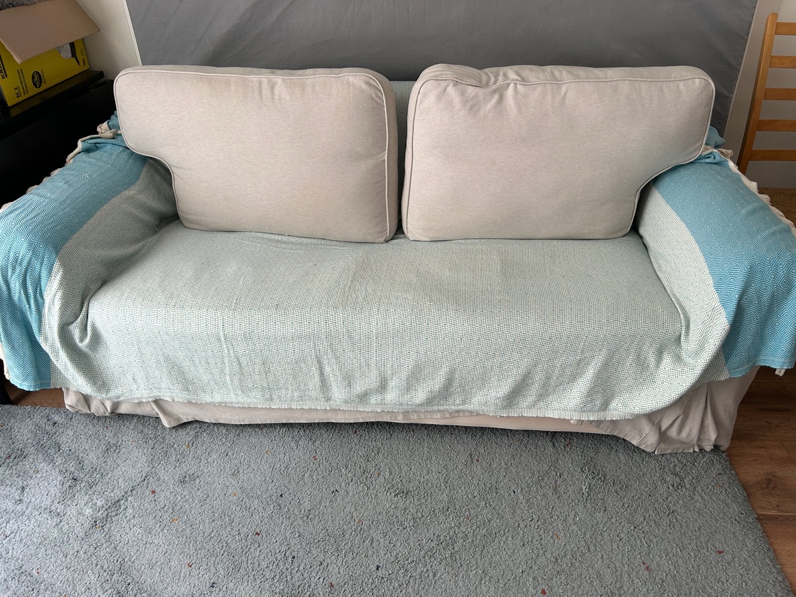 Ikea Ektorp slaapbank, Huis en Inrichting, Banken | Bankstellen, Gebruikt, Tweepersoons, 75 tot 100 cm, Ophalen of Verzenden