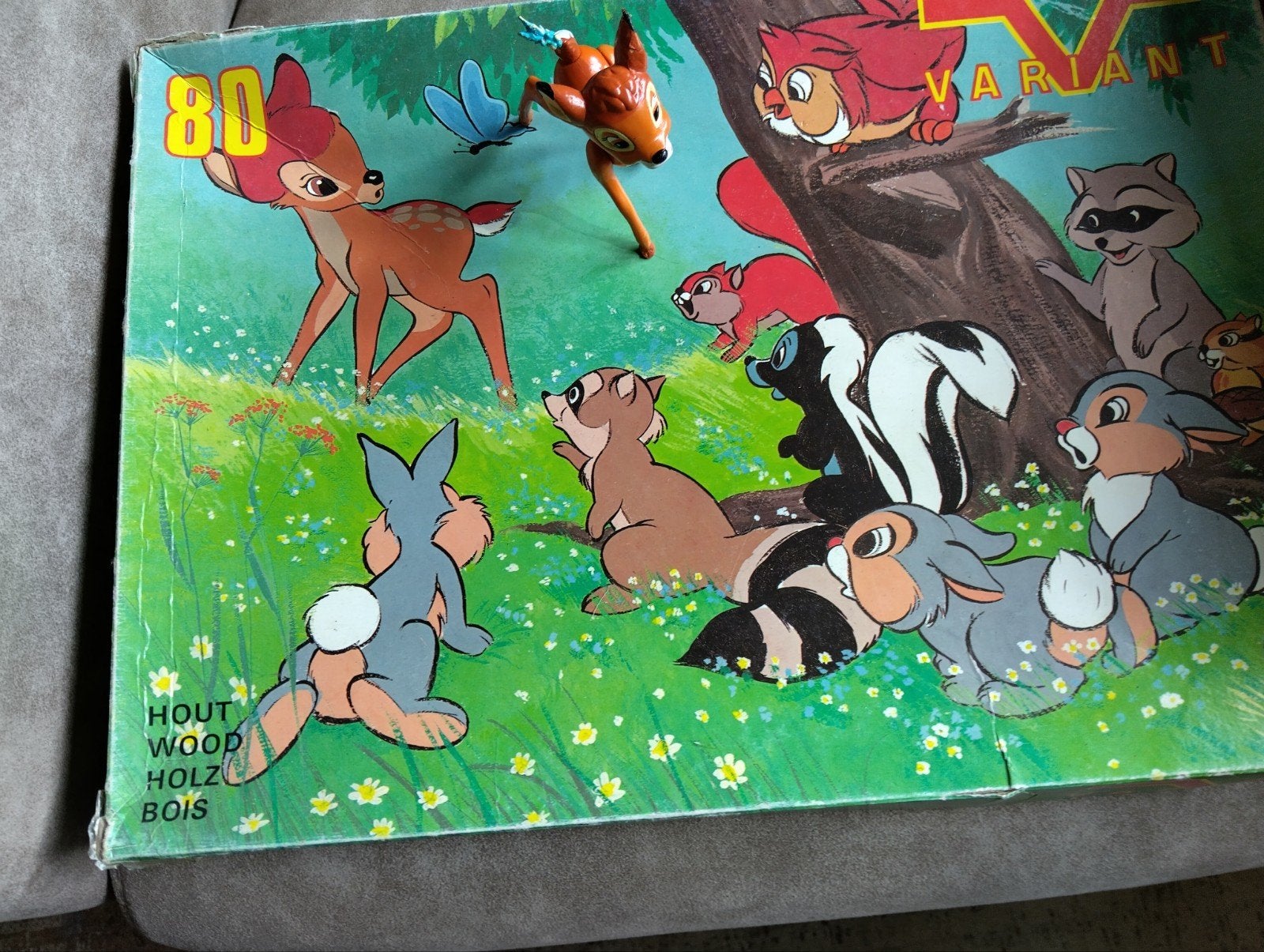 Vintage Bambi puzzel met poppetje ., Ophalen, Gebruikt, Jongen of Meisje