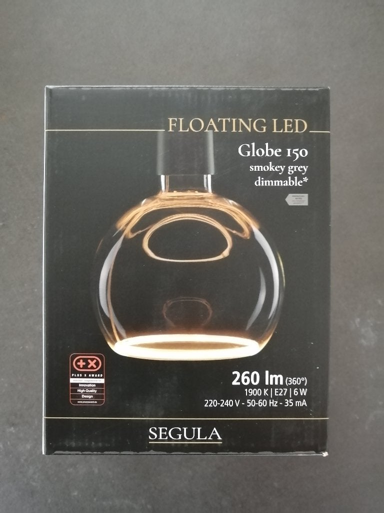Nieuwe LED lamp FLOATING GLOBE 150 - smokey grey dimbaar, Led-lamp, Segula, Dimbaar, Nieuw