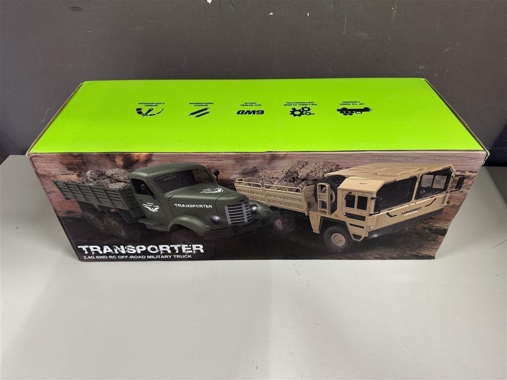 Militaire Vrachtwagen - Model Afstandsbediening Zeswielaandr, Ophalen of Verzenden, Nieuw, Overige schalen, Auto offroad