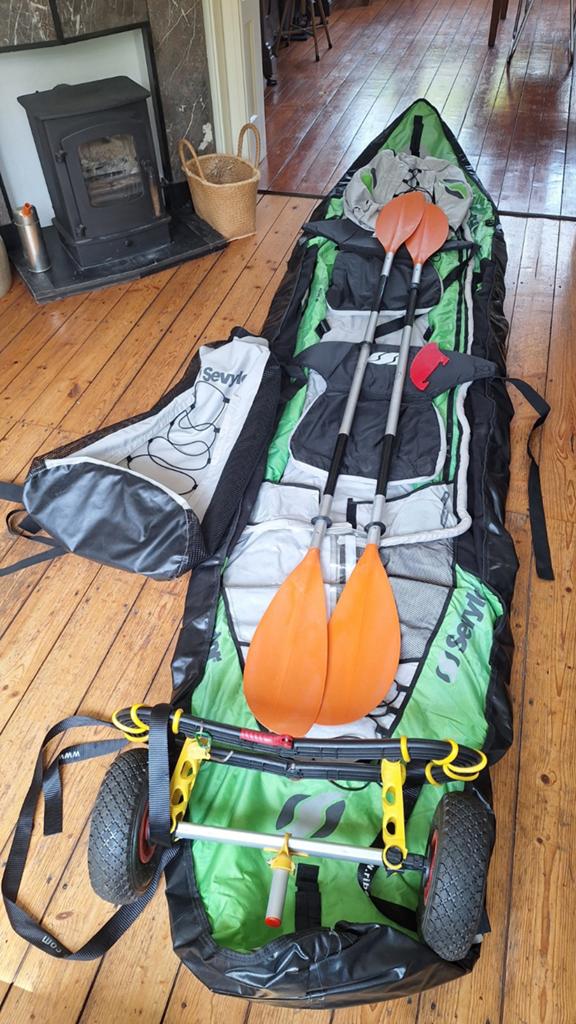Sevylor Opblaasbare Kajak KCC380 met Peddels en Kar, Watersport en Boten, Ophalen