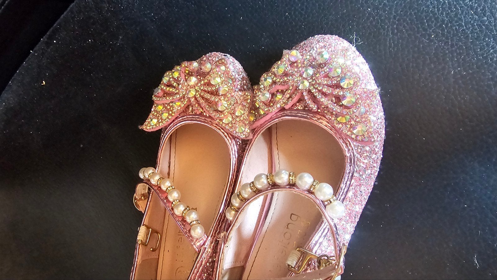 Roze glitter prinsessenschoenen met parels en strik 27 maat, Kinderen en Baby's, Meisje, Schoenen, Ophalen of Verzenden, Zo goed als nieuw