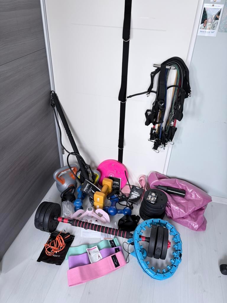 Fitness set voor thuis, Ophalen, Zo goed als nieuw, Halterstangen