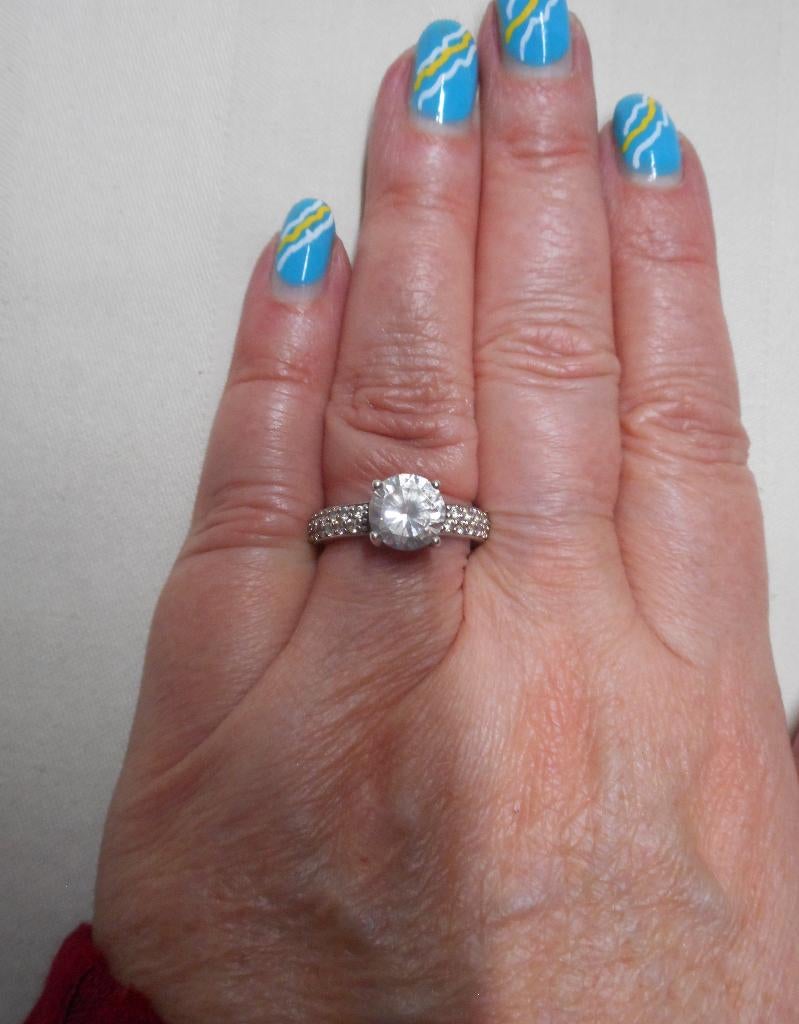 Zilveren Ti Sento ring met stenen maat 16.5 nr.1390