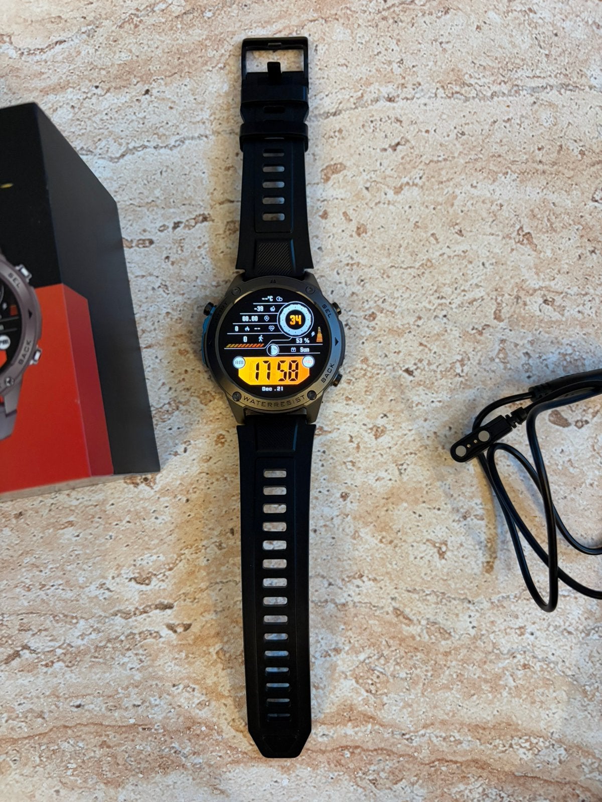 emojis GPS Smartwatch Royal Empire – Nieuw & ongebruikt, Zwart, Ophalen of Verzenden, Zo goed als nieuw, GPS