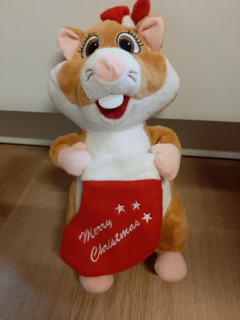 AH hamster knuffel kerst met sok, Ophalen of Verzenden, Overige typen