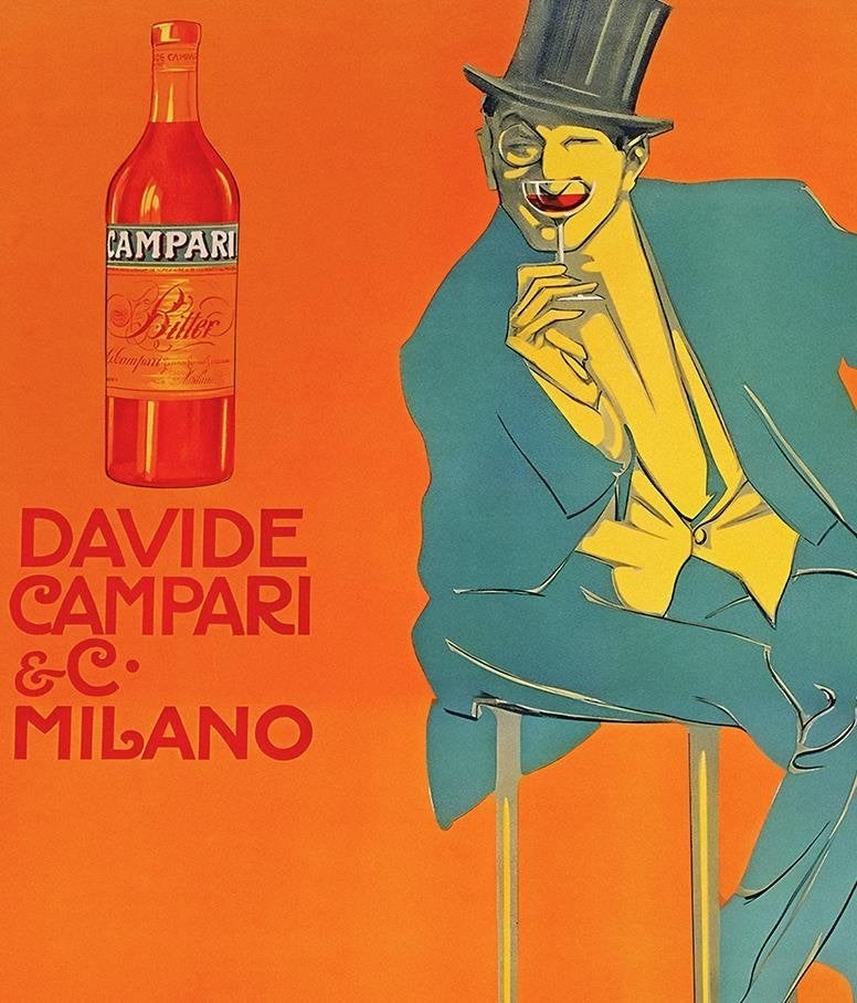 BITTER CAMPARI Vintage Art Deco Reclame poster, Verzenden, Nieuw, Overige typen