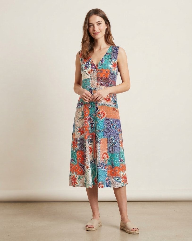 jurk Peter Hahn/katoen, Kleding | Dames, Maat 38/40 (M), Zo goed als nieuw, Knielengte, Peter Hahn