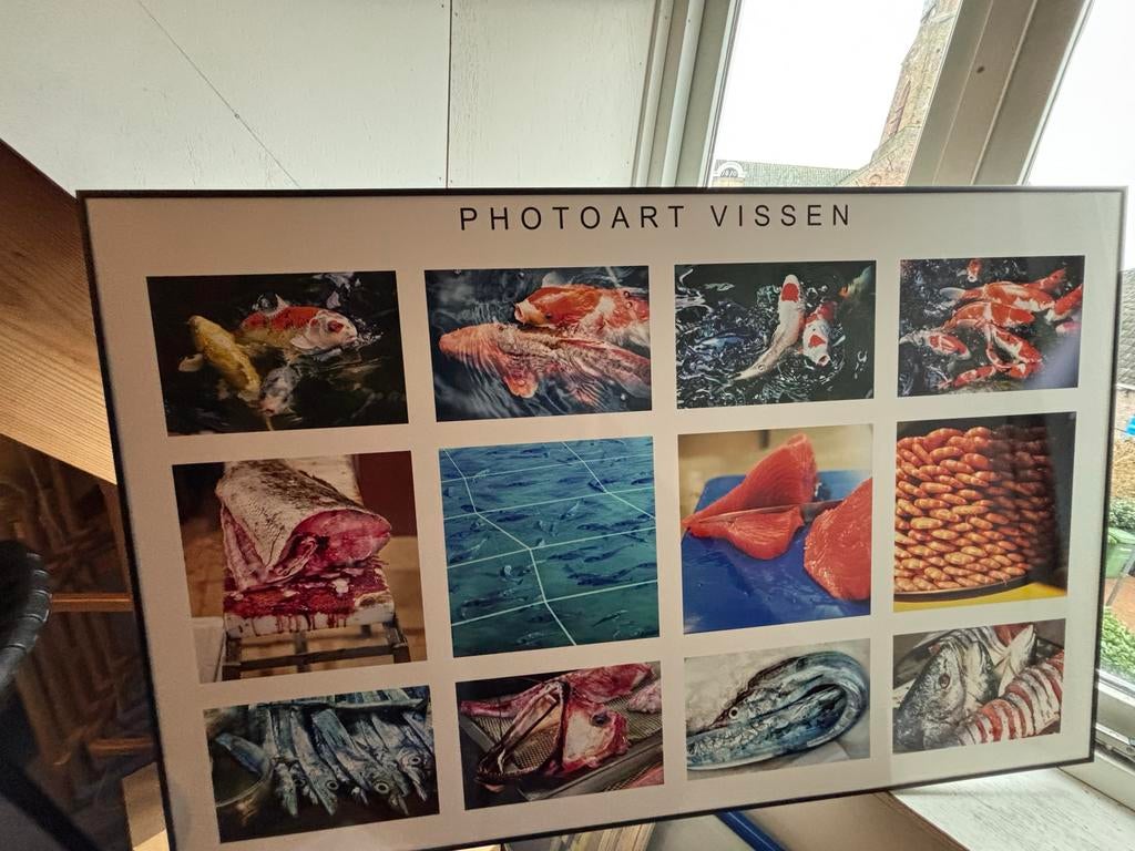 Set van 2 ingelijste foto-art posters: Vissen & Groenten, Ophalen