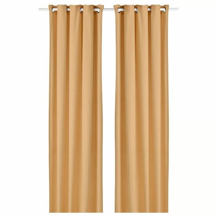 Gordijnen IKEA MOALINA Geel 4 stuks nieuw/ongebruikt, Ophalen, 200 cm of meer, Nieuw, Effen