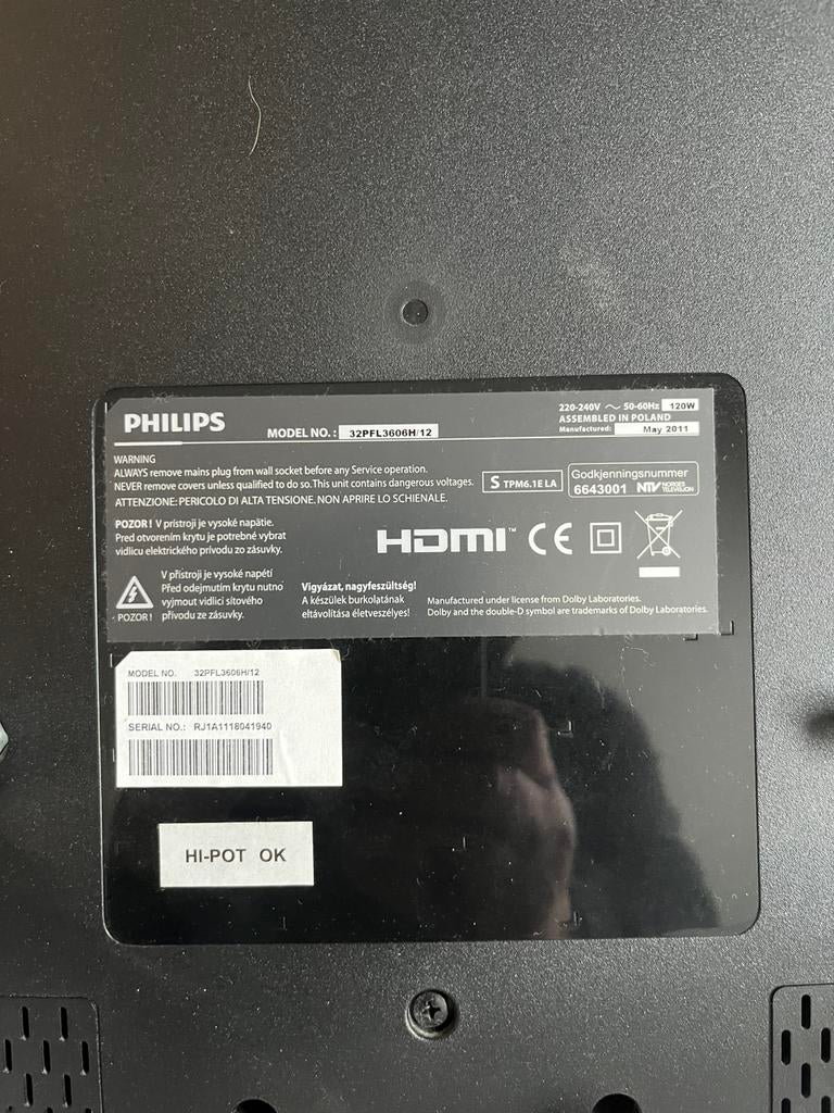 Philips tv, Ophalen, Zo goed als nieuw, 50 Hz, Philips