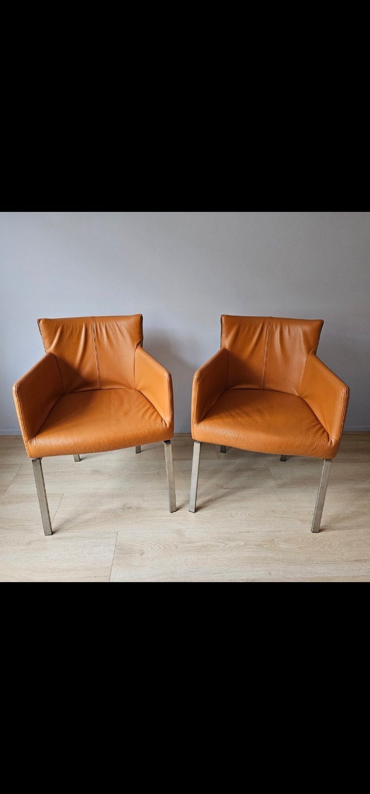 Leren stoelen van Anker met rits-detail, Overige kleuren, Vintage, Leer, Ophalen of Verzenden