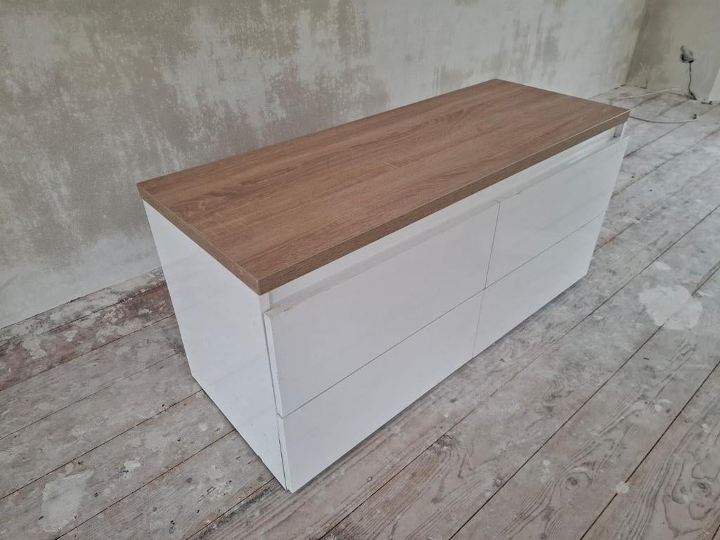 Sorrento dubbele wastafel, wit, 120 cm, Huis en Inrichting, Badkamer | Badkamermeubels, Ophalen of Verzenden, Zo goed als nieuw