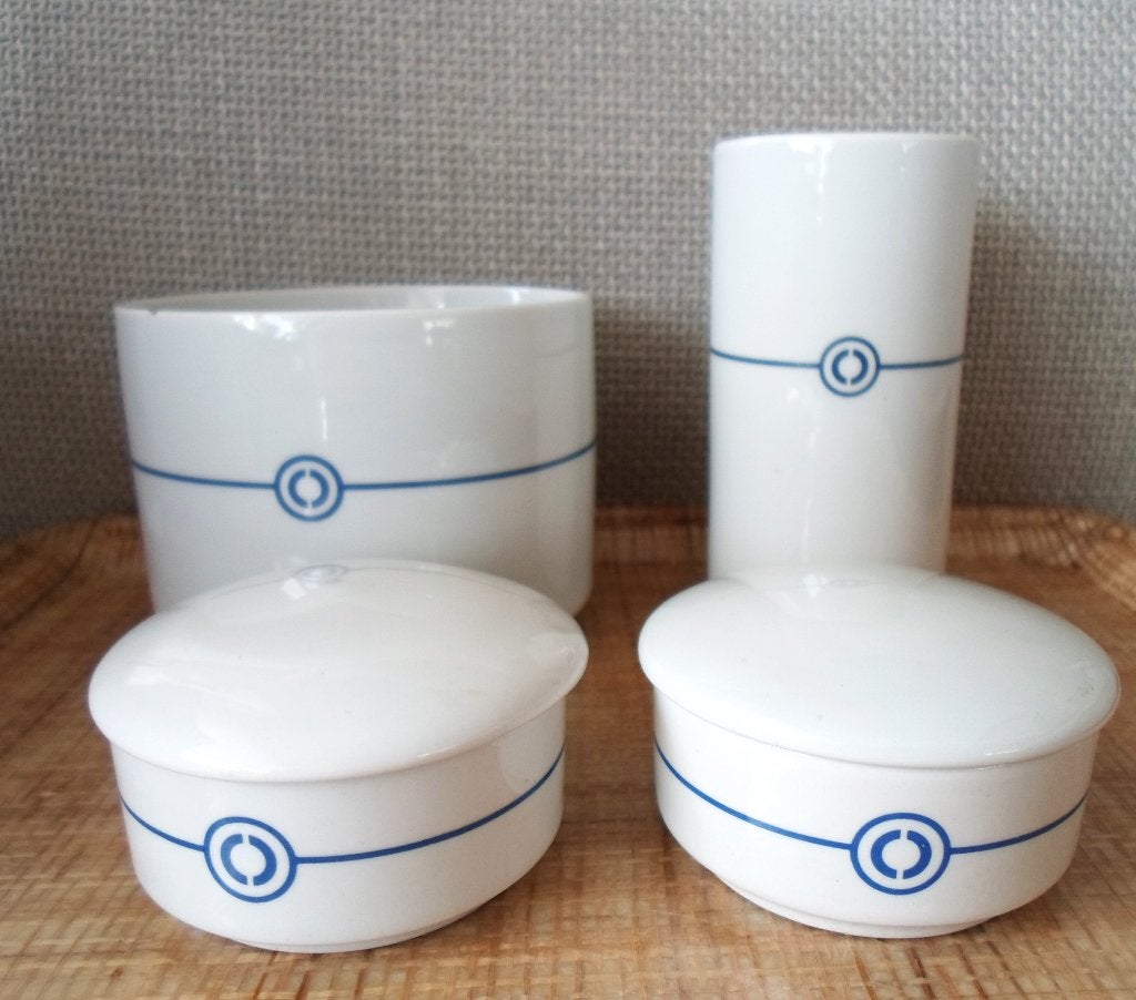 AVON Porseleinen Wattenpot, wattenstaafpot en 2 crèmepotjes, Verzamelen, Ophalen of Verzenden, Gebruikt, Overige typen
