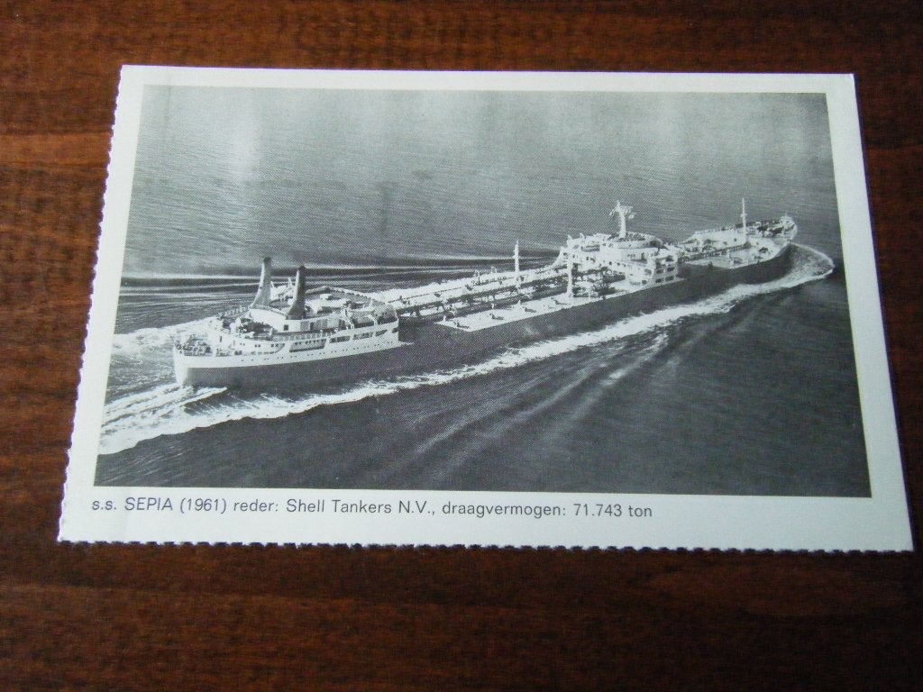 R3 - Schip - s.s. Sepia - Shell - Mooi/Oud, Verzamelen, Ophalen of Verzenden, Gebruikt, Kaart, Foto of Prent