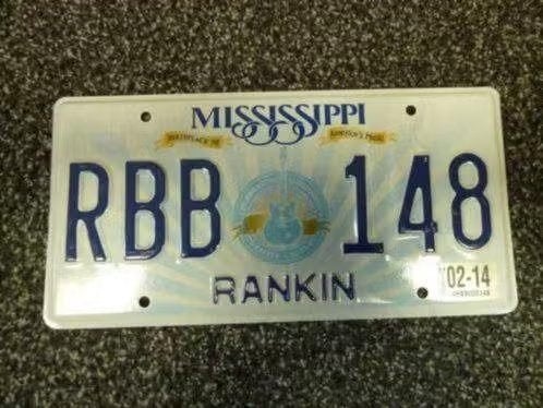 Kentekenplaat licenseplate Mississippi Lucille Guitar 1 USA, Verzenden, Gebruikt, Auto's