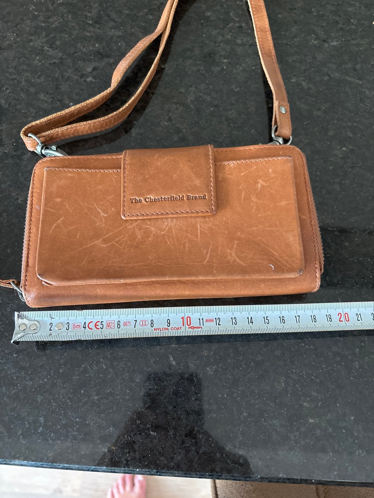 Leren portemonnee/telefoonhoesje The Chesterfield Brand, Overige merken, Gebruikt, Bruin, Ophalen of Verzenden